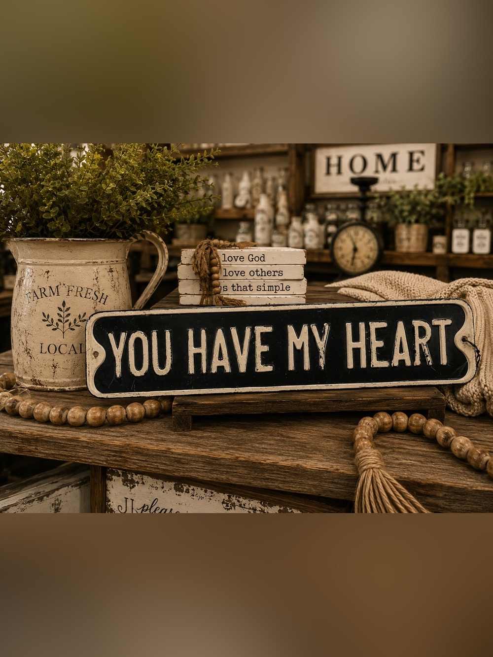 Rustic 'You Have My Heart' Metal Sign - Black & White
